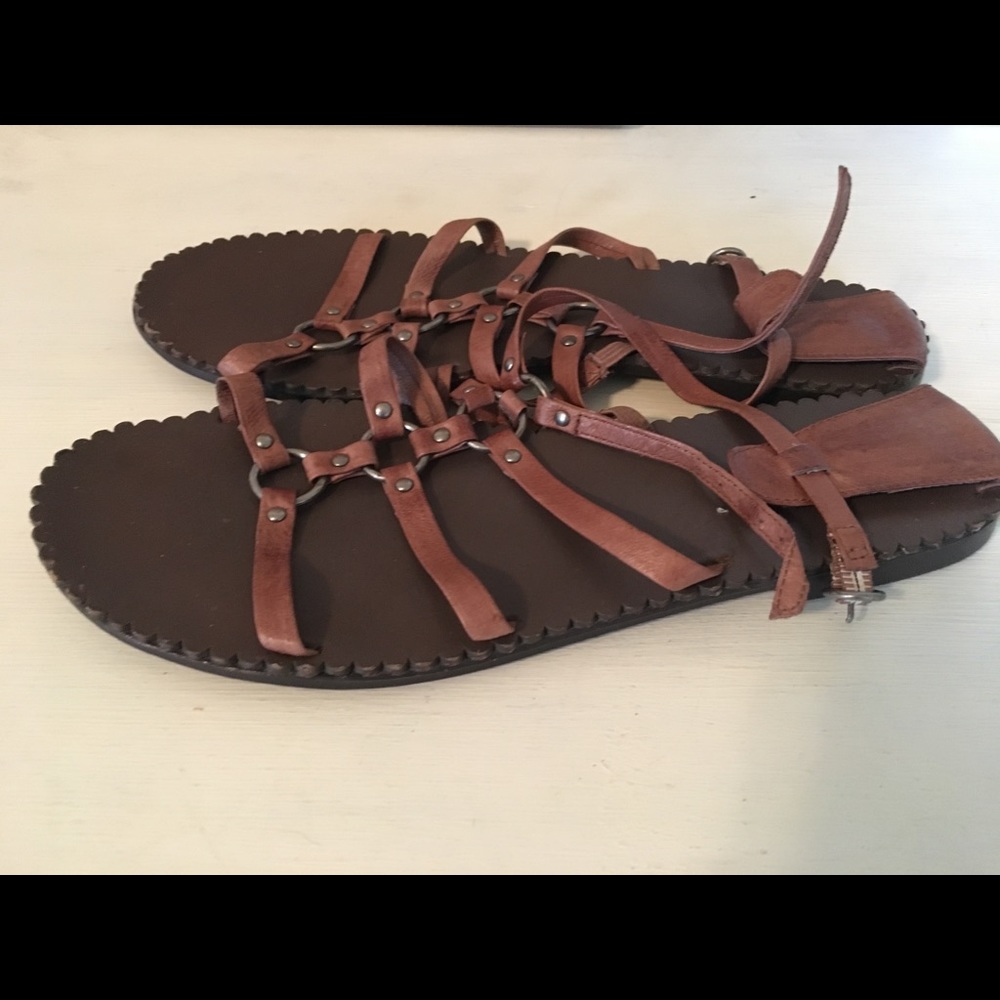 Tan gladiator sandals, size 9